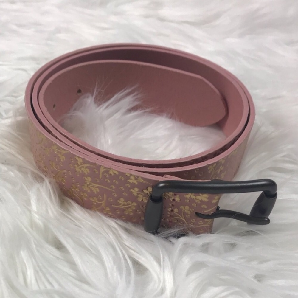 Pink and Gold Leather Belt